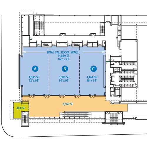 MassMutual Center ​Ballroom Level 1 Map