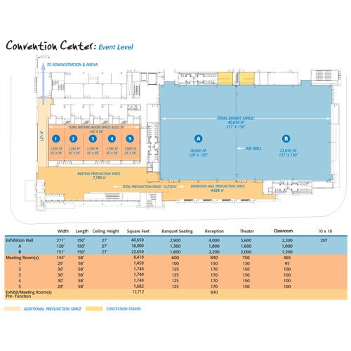 MassMutual Center Exhibition Level Map