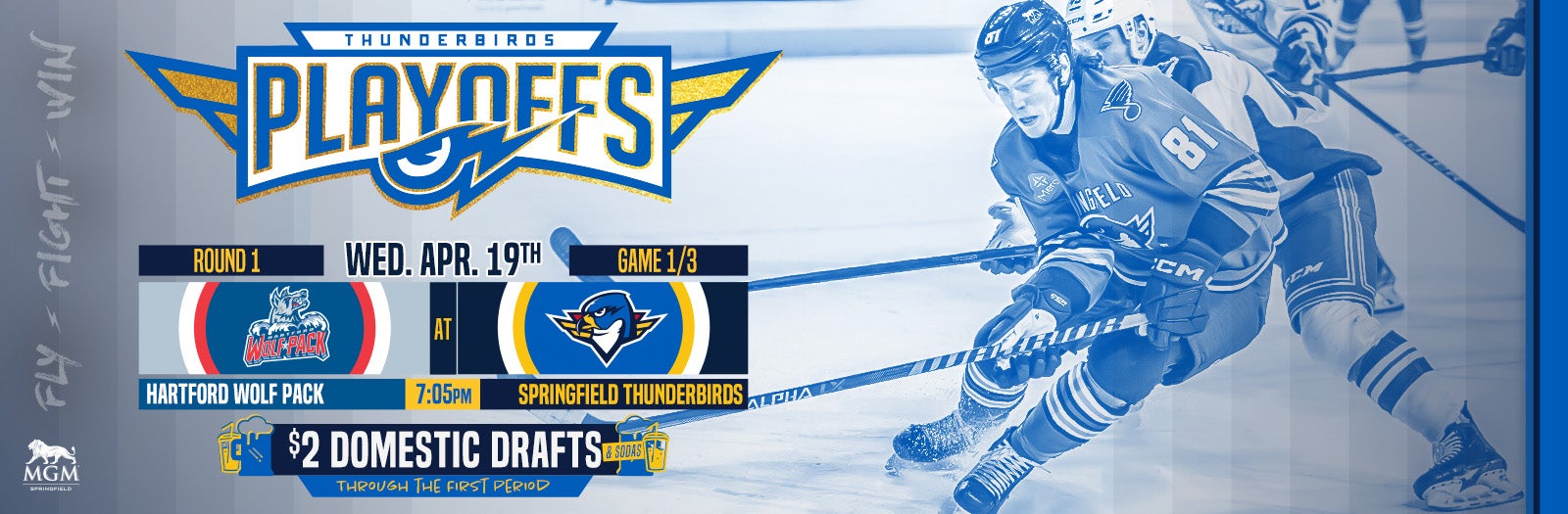 TONIGHT: Springfield Thunderbirds vs Hartford Wolf Pack